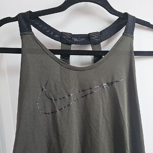 Nike Green and Black Sleeveless Cut Out Tank Top